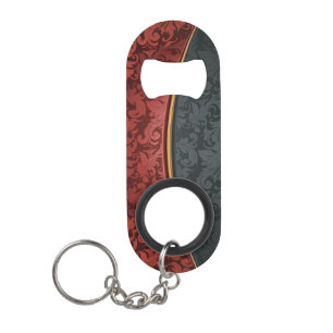 Vintage Verzierung rot und schwarz Mini Flaschenöffner