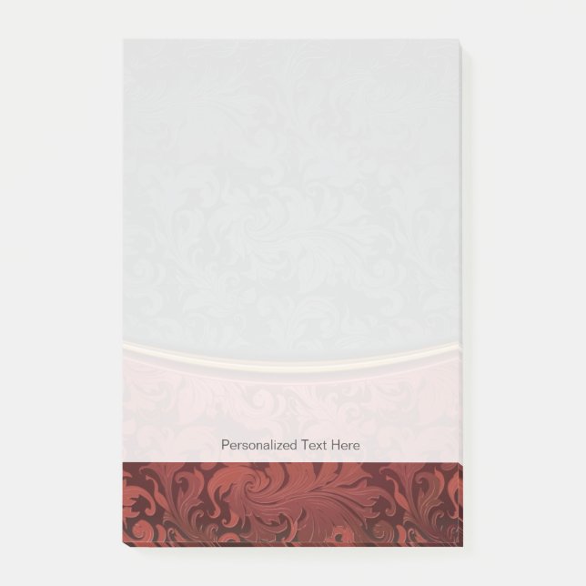 Vintage Verzierung rot und schwarz Post-it Klebezettel (Vorderseite)