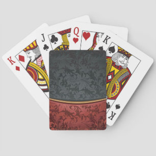 Vintage Verzierung rot und schwarz Spielkarten