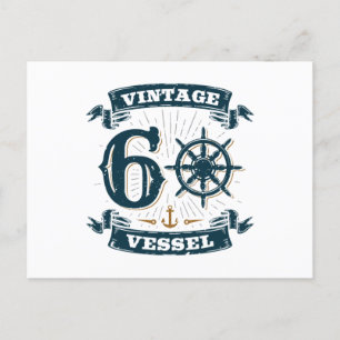 Vintage Vessel 60. Geburtstag 60 Jahre alt Postkarte