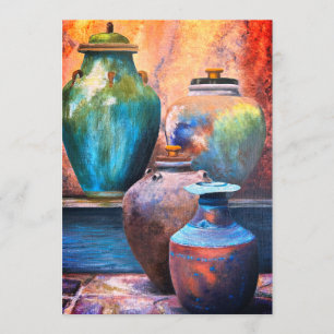 Vintage Vessels Acryl-Kunst Caroline Sangria52f Feiertagskarte