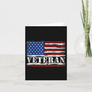 Vintage Veteran Fetter Text USA-Flag Vatertag Karte