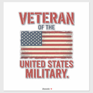 Vintage Veteran USA-Flagge Militär-Vektor-Design_1 Aufkleber