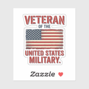 Vintage Veteran USA-Flagge Militär-Vektor-Design_1 Aufkleber