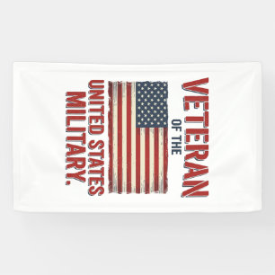 Vintage Veteran USA-Flagge Militär-Vektor-Design_1 Banner