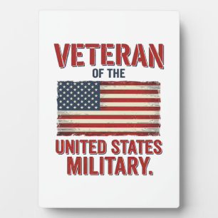 Vintage Veteran USA-Flagge Militär-Vektor-Design_1 Fotoplatte