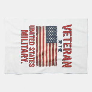 Vintage Veteran USA-Flagge Militär-Vektor-Design_1 Geschirrtuch