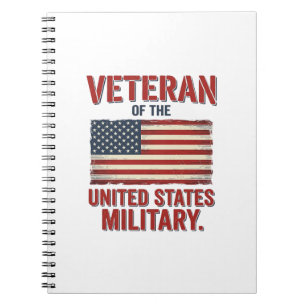 Vintage Veteran USA-Flagge Militär-Vektor-Design_1 Notizblock