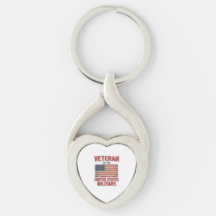 Vintage Veteran USA-Flagge Militär-Vektor-Design_1 Schlüsselanhänger