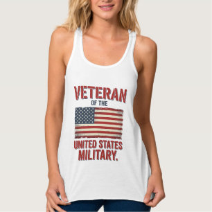 Vintage Veteran USA-Flagge Militär-Vektor-Design_1 Tank Top