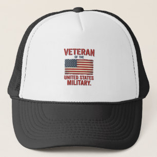 Vintage Veteran USA-Flagge Militär-Vektor-Design_1 Truckerkappe
