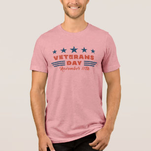 Vintage Veterans Day 11. November Patriotisch Tri-Blend Shirt