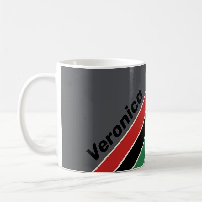 Vintage VHS Stripes mit Namen Kaffeetasse (Links)