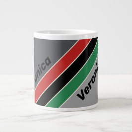 Vintage VHS Stripes with Name Jumbo-Tasse