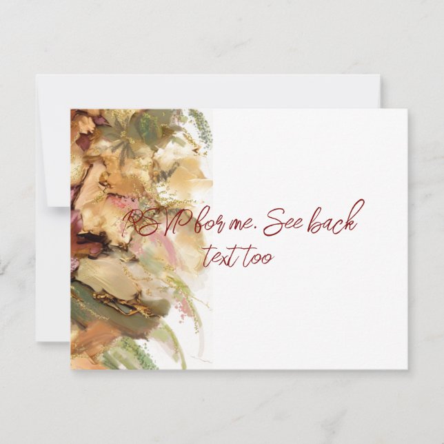 Vintage Vibe Blumenart Rücksendeadresse Etikett RSVP Karte (Vorderseite)