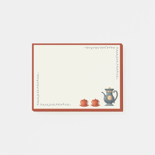 Vintage Vibe Tea Set Post-it Klebezettel (Vorderseite)