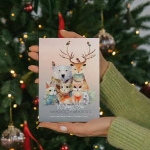 Vintage Vibe Winter Wonderland Weihnachtskarte Einladung