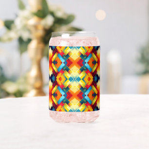 Vintage Vibes in Farben: Stylische geometrische Fo Dosenglas