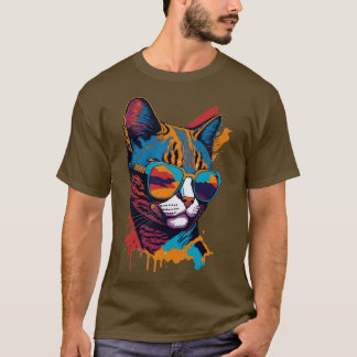 Vintage Vibes und feline Flair Retro Cool Cat 5 T-Shirt