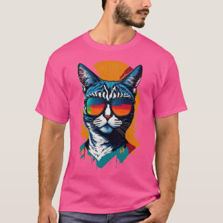 Vintage Vibes und feline Flair Retro Cool Cat T-Shirt