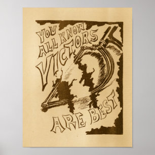 Vintage Victor Fahrräder Werbeplakat Poster