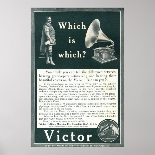 Vintage Victor-Werbung von 1908 Poster (Vorne)