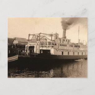 Vintage Victoria Anacortes Fähre Postkarte