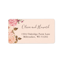 Vintage Victoria Blush Bloral Stilvolle Adresse Adressaufkleber