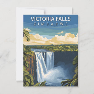 Vintage Victoriafälle Simbabwe Afrikanischer Wasse Postkarte