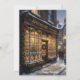 Vintage Victorian Apothecary Pharmacy Christmas Feiertagskarte