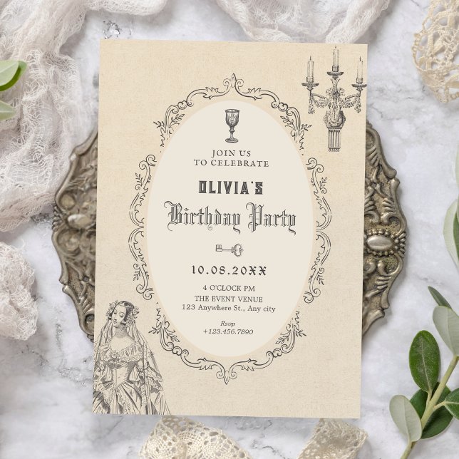 Vintage victorian birthday einladung (Von Creator hochgeladen)