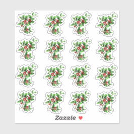 Vintage Victorian Christmas Holly Envelope Seal Aufkleber