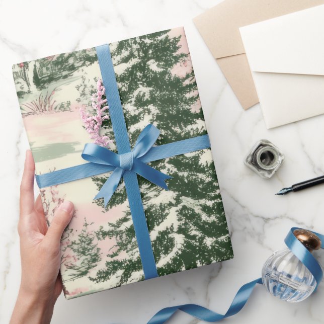 Vintage Victorian Christmas Toile Pattern  Geschenkpapier (Schenken)