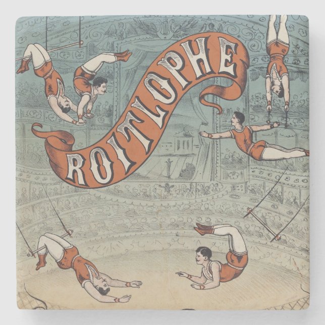 Vintage Victorian Circus  Steinuntersetzer (Vorderseite)