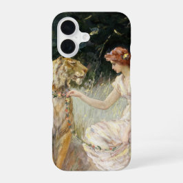 Vintage Victorian Coquette Lady and Tiger iPhone 16 Hülle