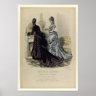 Vintage Victorian Era 1874 Fashion Plate Poster