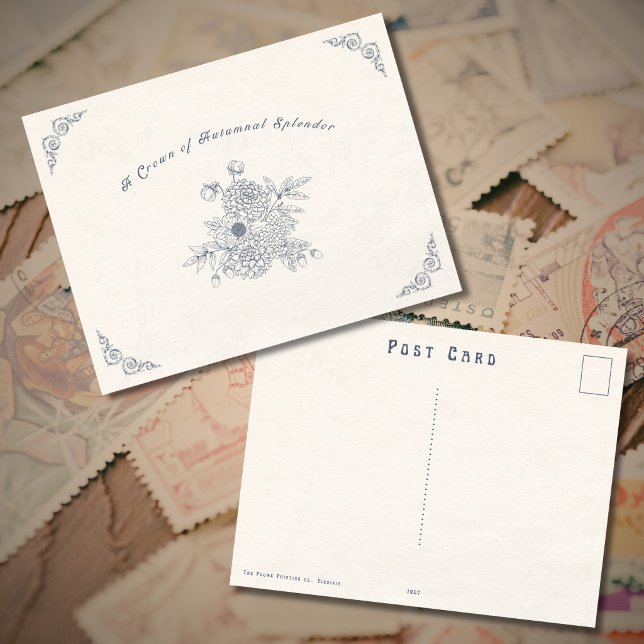 Vintage Victorian Era Autumn Postcard Postkarte (Victorian Era Postcard for the autumn season
)