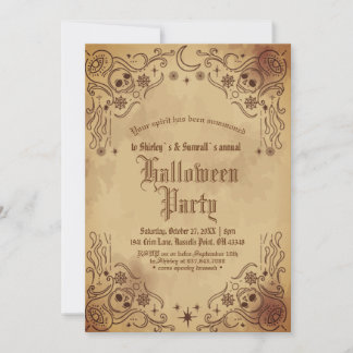 Vintage Victorian Gothic Creepy Halloween Party Einladung