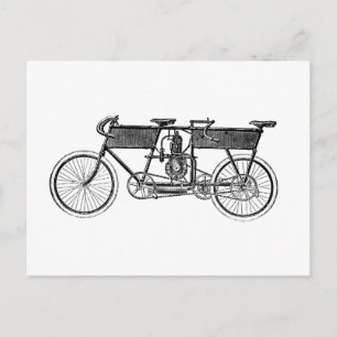 Vintage-Victorian-Motorrad Postkarte