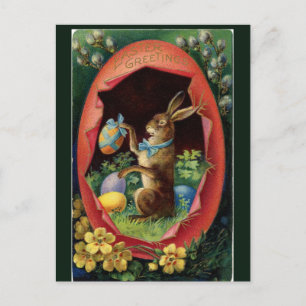 Vintage-Victorian-Osterhase Postkarte