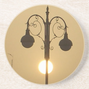 Vintage Victorian Sunset Straßenlaterne.png Sandstein Untersetzer