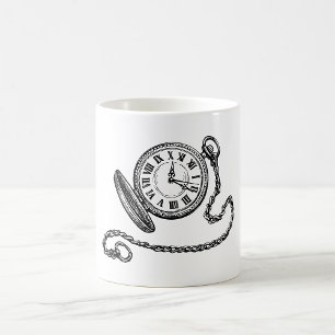 Vintage-Victorian-Taschenuhr-Linienkunst Kaffeetasse