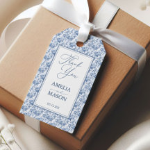 Vintage Victorian Toile Blue Floral Wedding