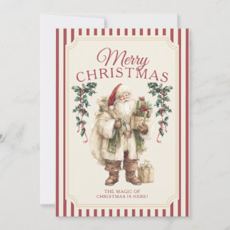 Vintage Victorian Weihnachtsmann Frohe Weihnachten Einladung
