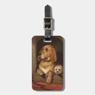 Vintage-victorianische Bloodhound- und Westie-Hund Gepäckanhänger