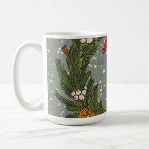 Vintage-victorianischer Weihnachtskranz Kaffeetasse
