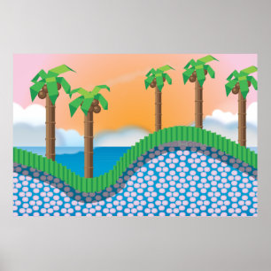 Vintage-Videospiel-Palmen. Poster