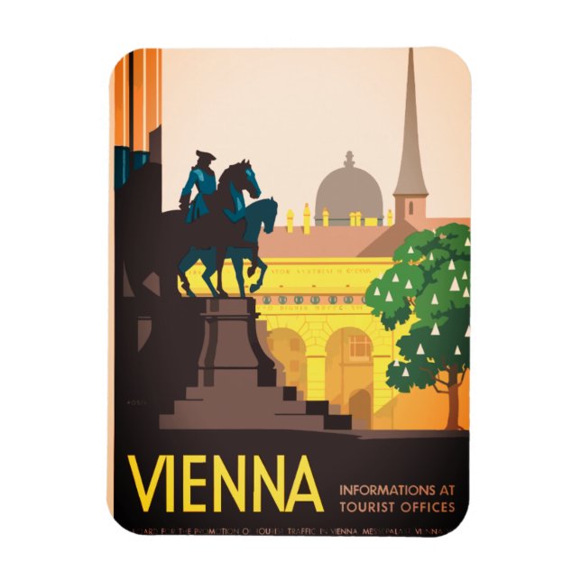 Vintage Vienna Travel Ad Magnet (Vertikal)
