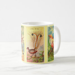 Vintage Vier Tropische Vögel - Illustration Lyre B Kaffeetasse