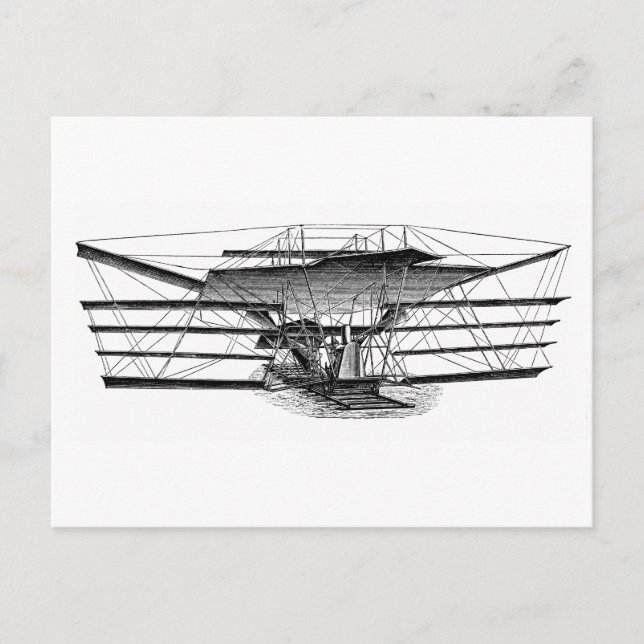 Vintage Vierflügelmaschine Postkarte (Vorderseite)